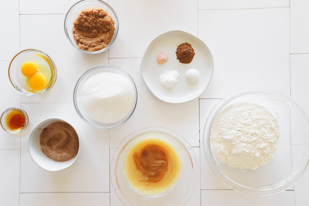 Ingredients for gingerbread cookies