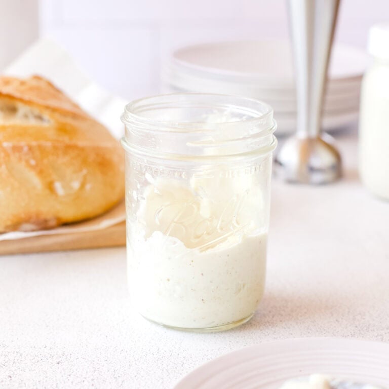 A jar of homemade avocado mayonnaise.