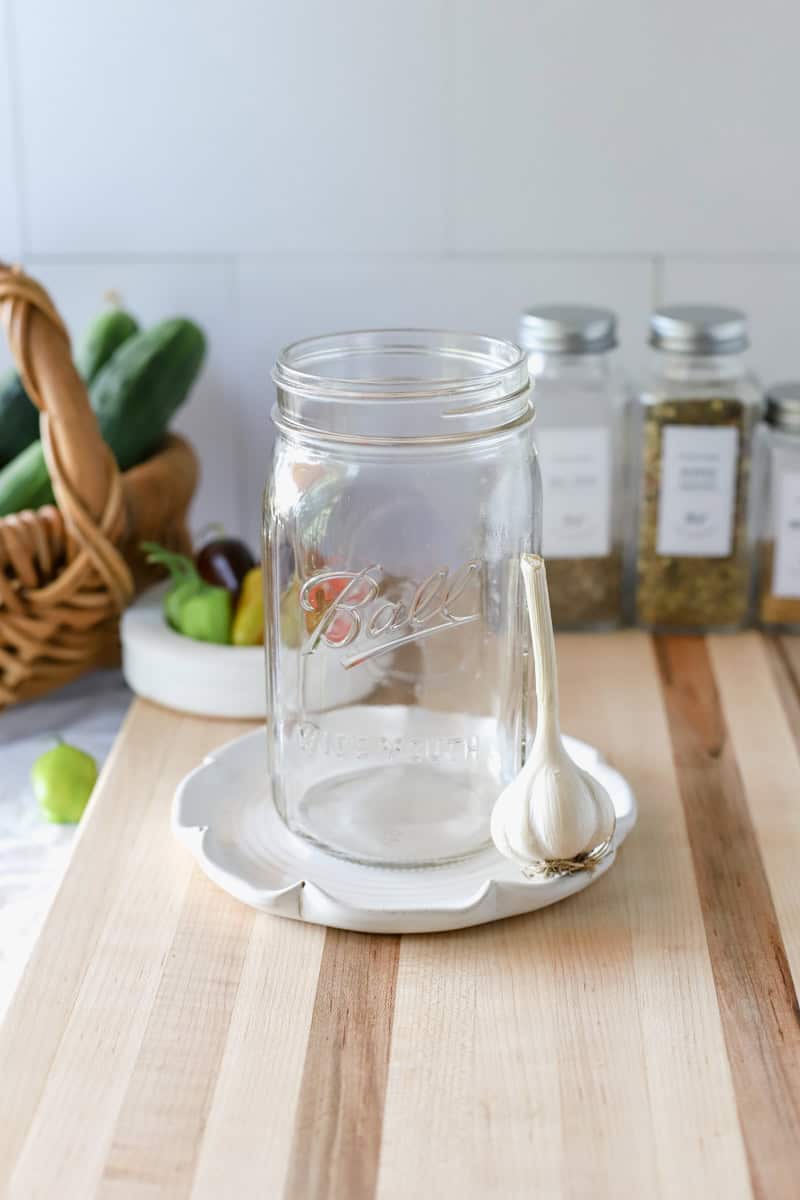 Ingredients for making homemade pickles.