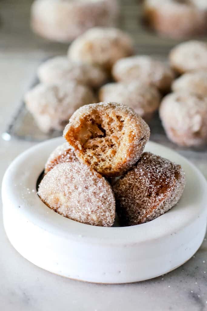 baked apple cider donut holes recipe - Ninnescah Made