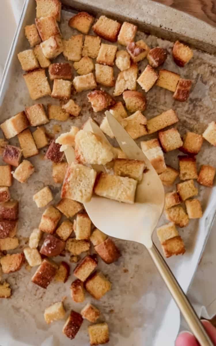 Bake until golden brown, tossing every 15 minutes to prevent burning.