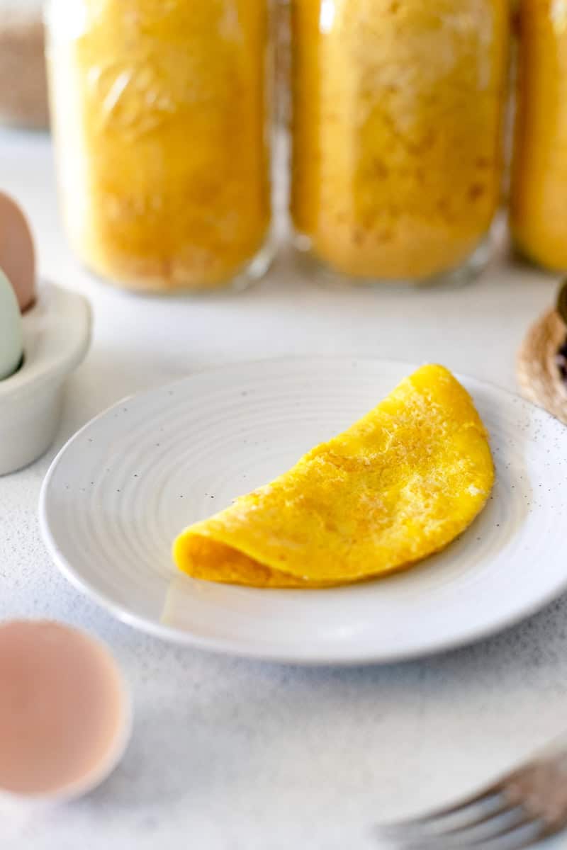 omelette made with freeze dried eggs.