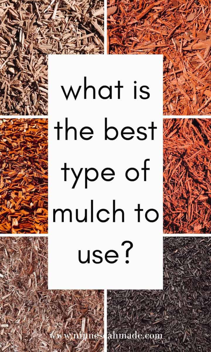 A graphic of different types of hardwood mulches including dyed and dye free, cedar, cypress and other hardwood mulch.