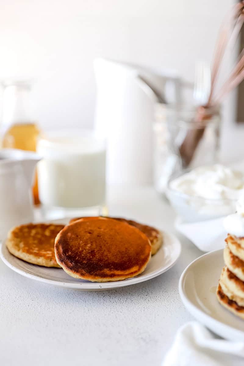 Fully Fermented Sourdough Discard Pancakes on a plate.