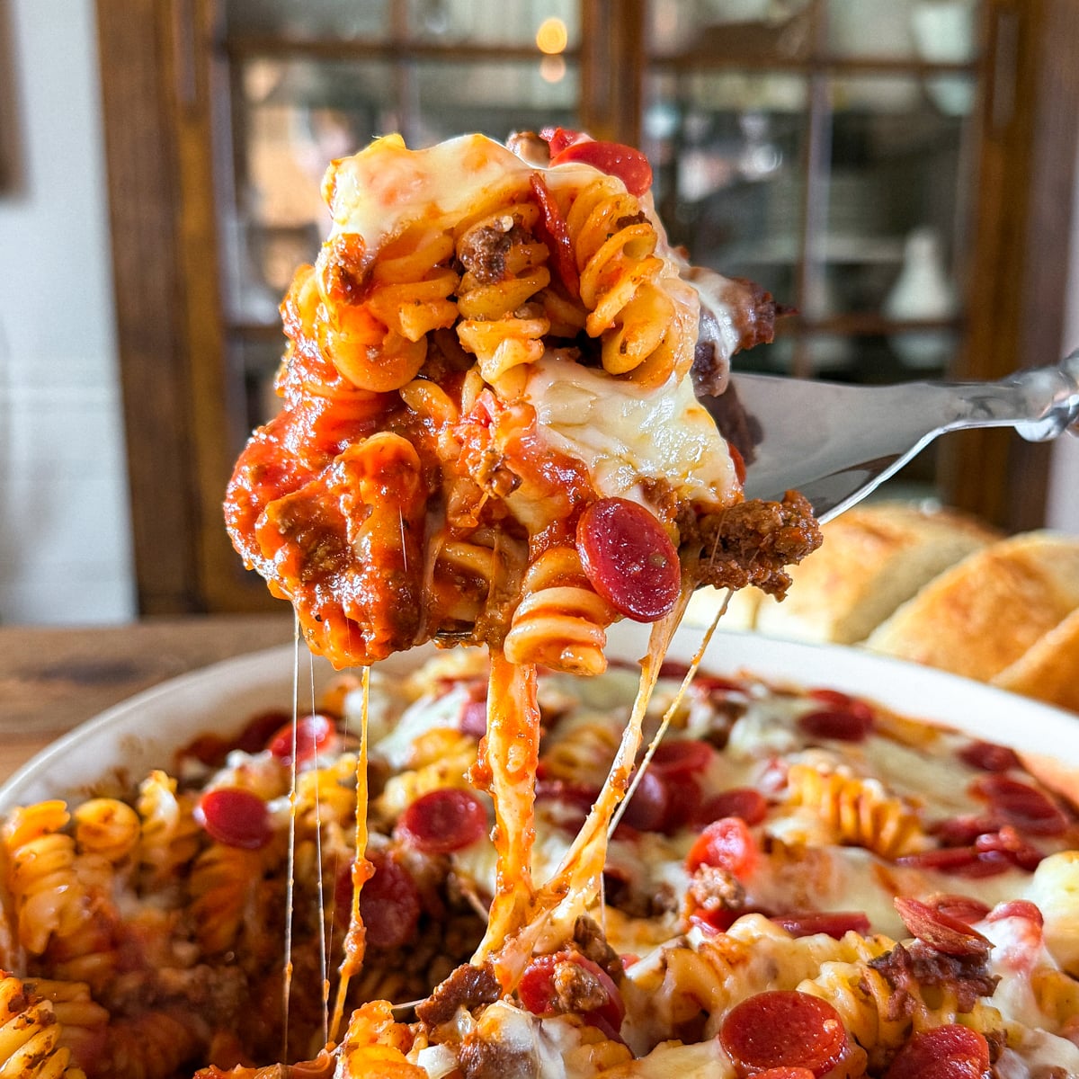 Easy Pizza Pasta Bake (Ground Beef or Venison)